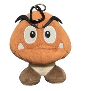 Super Mario Goomba Plush Clip-On Keychain Official Nintendo Toy, Great Condition